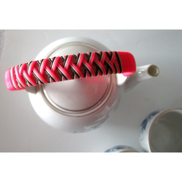 Vintage Golden China Asian Tea Set - 4 Cups & Pot Blue Floral - Ceramic Taiwan - Picture 5 of 16